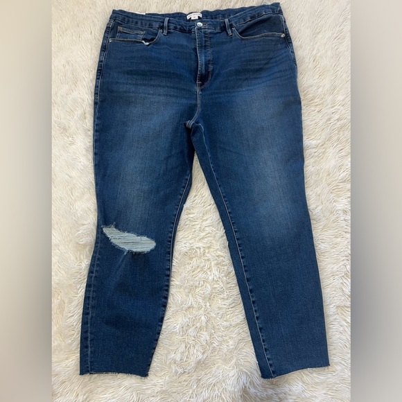 Good American Dark Blue Ankle Jeans as - Picture 1 of 9